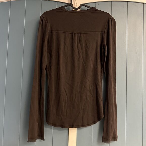 LINQ California Chocolate Brown Henley Women’s Size L Large MSRP‎ $68 NWT - Picture 6 of 6